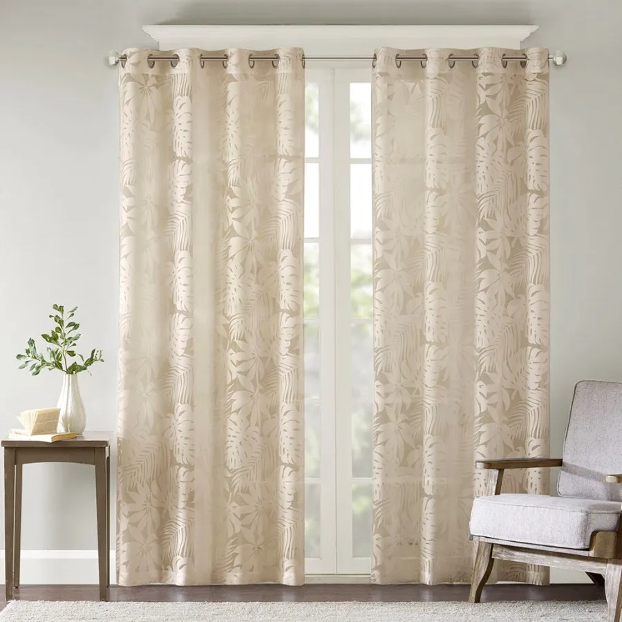 Palm Leaf Burnout Window Sheer for Living Room, Natural Fiber, Beige, Lightweight and Airy Texture
Palm Leaf Burnout Window Sheer for Living Room, Natural Fiber, Beige, Lightweight and Airy Texture
