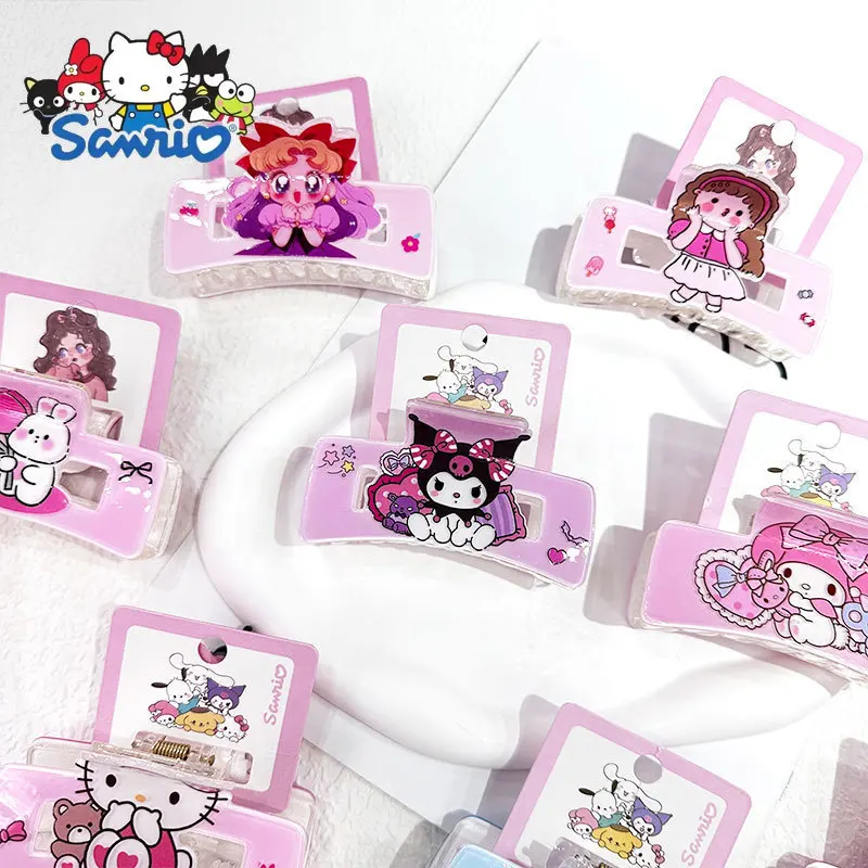 Детская заколка для волос Sanrio с героями мультфильмов Kuromi, милая детская заколка для волос в форме акулы, высококачественные аксессуары для волос, удобный зажим 
Детская заколка для волос Sanrio с героями мультфильмов Kuromi, милая детская заколка для волос в форме акулы, высококачественные аксессуары для волос, удобный зажим