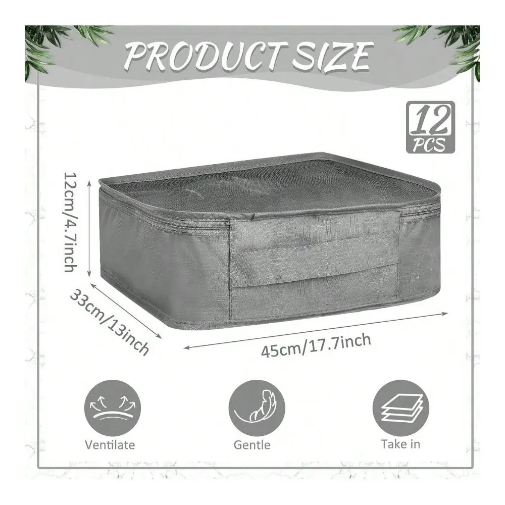 12 Pcs Packing Cubes Suitcase Travel Luggage Bags Bulk Mesh Organizer Set Hiking Camping Backpacking Clothes AccessoriesGray
12 Pcs Packing Cubes Suitcase Travel Luggage Bags Bulk Mesh Organizer Set Hiking Camping Backpacking Clothes AccessoriesGray