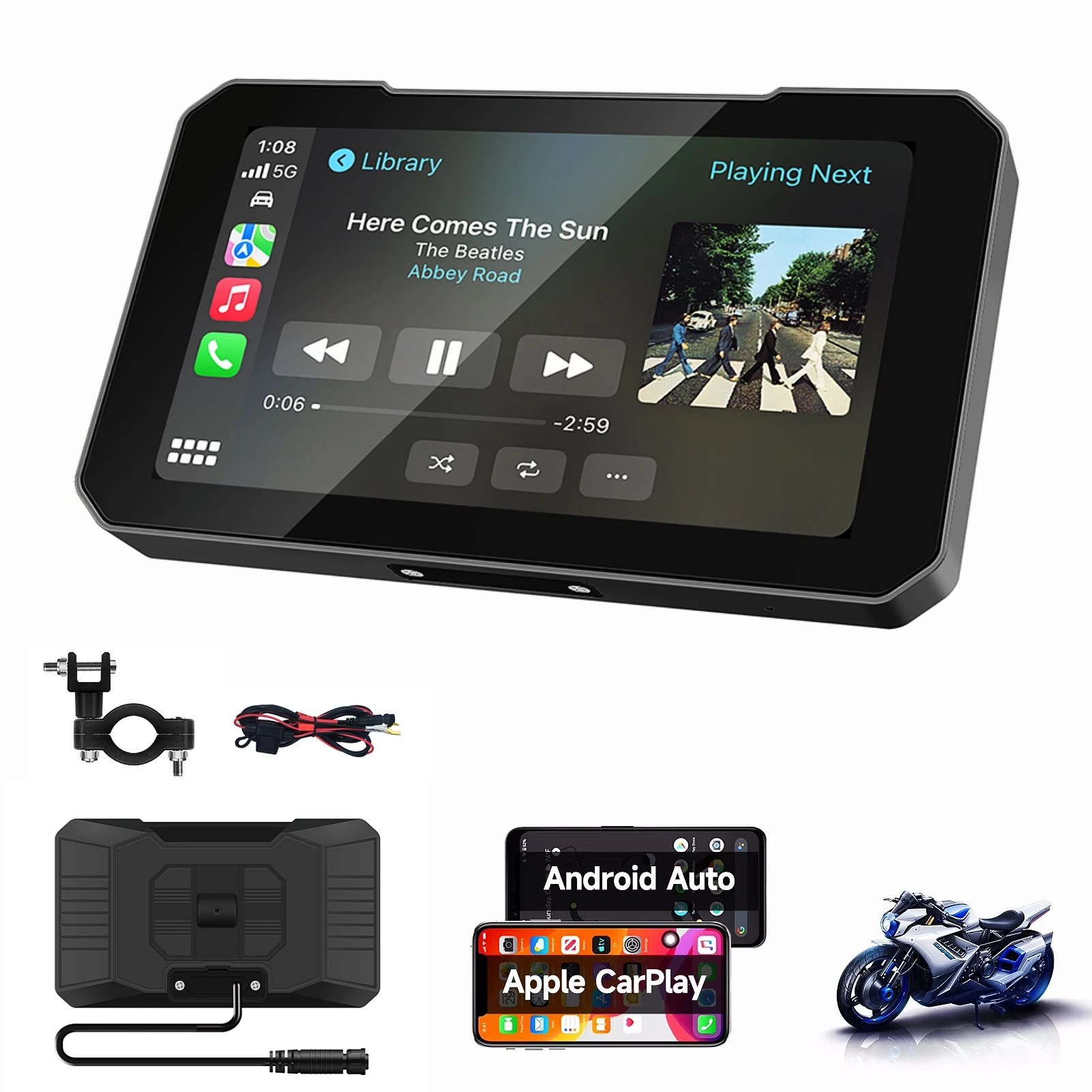 5 Inch Motorcycle Portable GPS Navigation Wireless Carplay Android Auto Display Touch Screen IP67 Waterproof Multimedia Player
5 Inch Motorcycle Portable GPS Navigation Wireless Carplay Android Auto Display Touch Screen IP67 Waterproof Multimedia Player