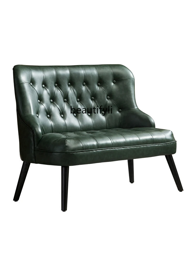 Living room bedroom American retro leather double sofa hotel card seat leather sofa chair
Living room bedroom American retro leather double sofa hotel card seat leather sofa chair