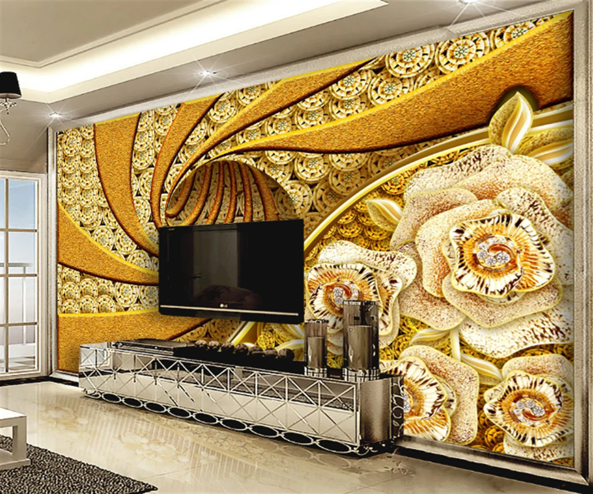 Customized 3D waterproof wallpaper mural European luxury diamond flower TV living room decoration wall mural papel
Customized 3D waterproof wallpaper mural European luxury diamond flower TV living room decoration wall mural papel