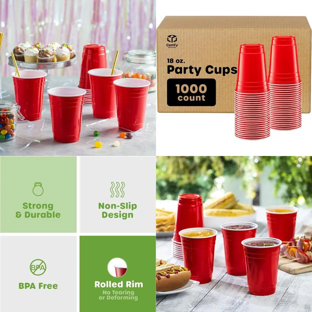 1000 упаковок по 18 унций. Красные пластиковые стаканчики для вечеринок, мероприятий и повседневного использования
1000 упаковок по 18 унций. Красные пластиковые стаканчики для вечеринок, мероприятий и повседневного использования