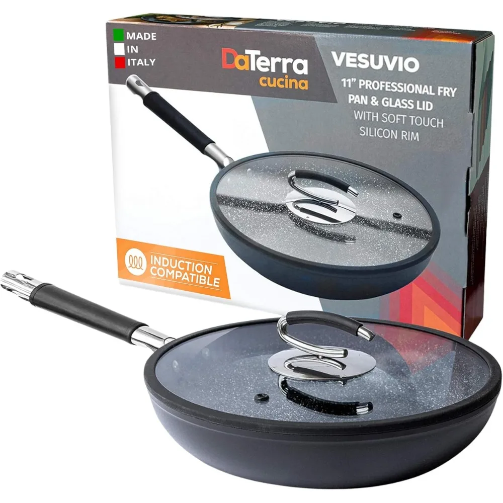 DaTerra Cucina 11 Nonstick Ceramic Frying Pan with Lid – Oven & Induction Safe, High Heat Resistant Nonstick Cookware, Dishwashe
DaTerra Cucina 11 Nonstick Ceramic Frying Pan with Lid – Oven & Induction Safe, High Heat Resistant Nonstick Cookware, Dishwashe