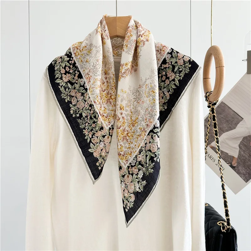 70% Wool 30% Real Silk Scarf for Women Elegant Floral Print Neck Scarves Ladies Winter Neck Warmer Womens Headscarves
70% Wool 30% Real Silk Scarf for Women Elegant Floral Print Neck Scarves Ladies Winter Neck Warmer Womens Headscarves