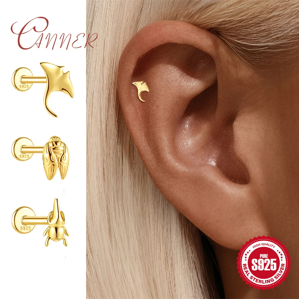 Canner 925 Sterling Silver Animal Fish Carp/Shark/insect Stud Earring For Women Allergy-proof Piercing Summer Travel Jewelry
Canner 925 Sterling Silver Animal Fish Carp/Shark/insect Stud Earring For Women Allergy-proof Piercing Summer Travel Jewelry