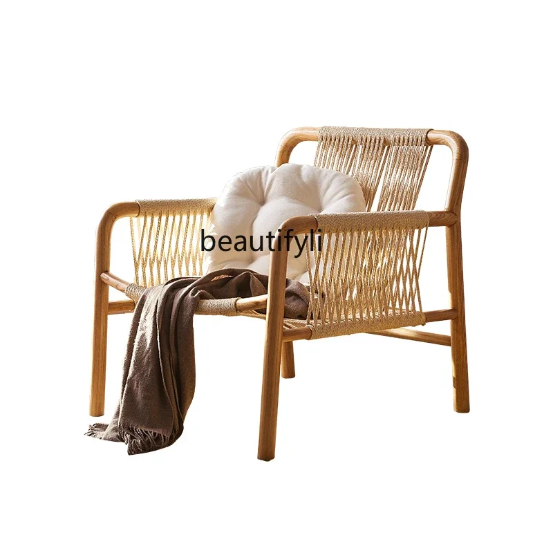 Japanese-style bed and breakfast, sofa chair, wabi-sabi wind home solid wood single recliner, designer backrest lounge chair
Japanese-style bed and breakfast, sofa chair, wabi-sabi wind home solid wood single recliner, designer backrest lounge chair