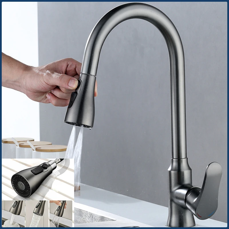 Vertical Curved Single Handle 360 Degree Rotation Pull Out Sink Tap 3 Function Stream Sprayer Hot Cold Kitchen Gourmet Faucet
Vertical Curved Single Handle 360 Degree Rotation Pull Out Sink Tap 3 Function Stream Sprayer Hot Cold Kitchen Gourmet Faucet