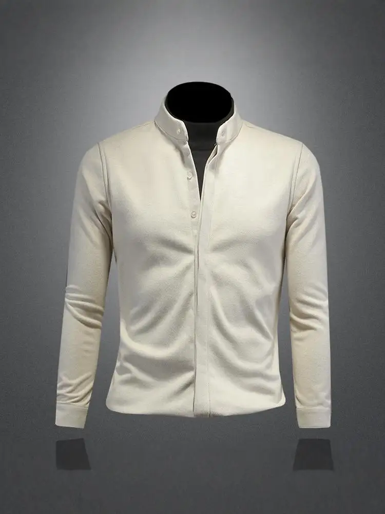 Утепленная мужская рубашка-поло с длинным рукавом и воротником-стойкой, имитация двухслойности, приталенный крой, однотонная, зимняя новинка
Утепленная мужская рубашка-поло с длинным рукавом и воротником-стойкой, имитация двухслойности, приталенный крой, однотонная, зимняя новинка