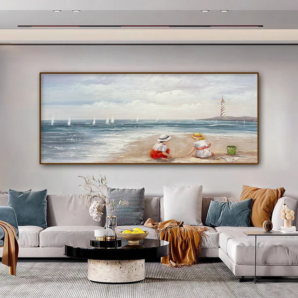 Large Size 100% Handmade Abstract Oil Painting Beach Canoe Ocean Seascape Canvas Wall Art Pictures For Modern Living Room Decor
Large Size 100% Handmade Abstract Oil Painting Beach Canoe Ocean Seascape Canvas Wall Art Pictures For Modern Living Room Decor