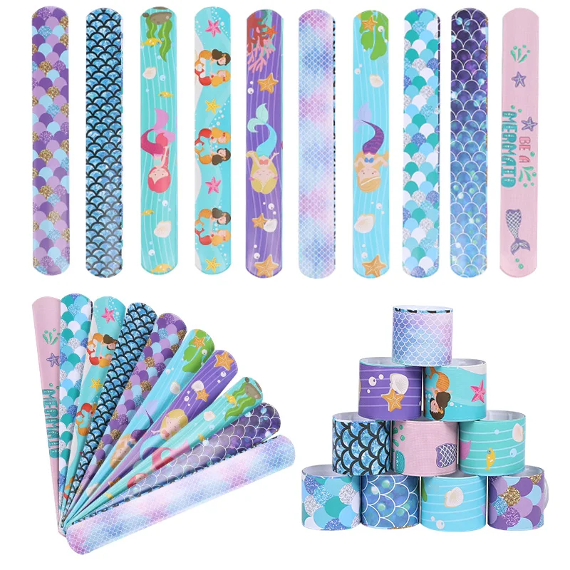 10Pcs Kids Slap Bracelets Toys Set Mermaid Dinosaur Patterns Party Favors For Birthday Clapping Wristbands Gifts For Boys Girls
10Pcs Kids Slap Bracelets Toys Set Mermaid Dinosaur Patterns Party Favors For Birthday Clapping Wristbands Gifts For Boys Girls