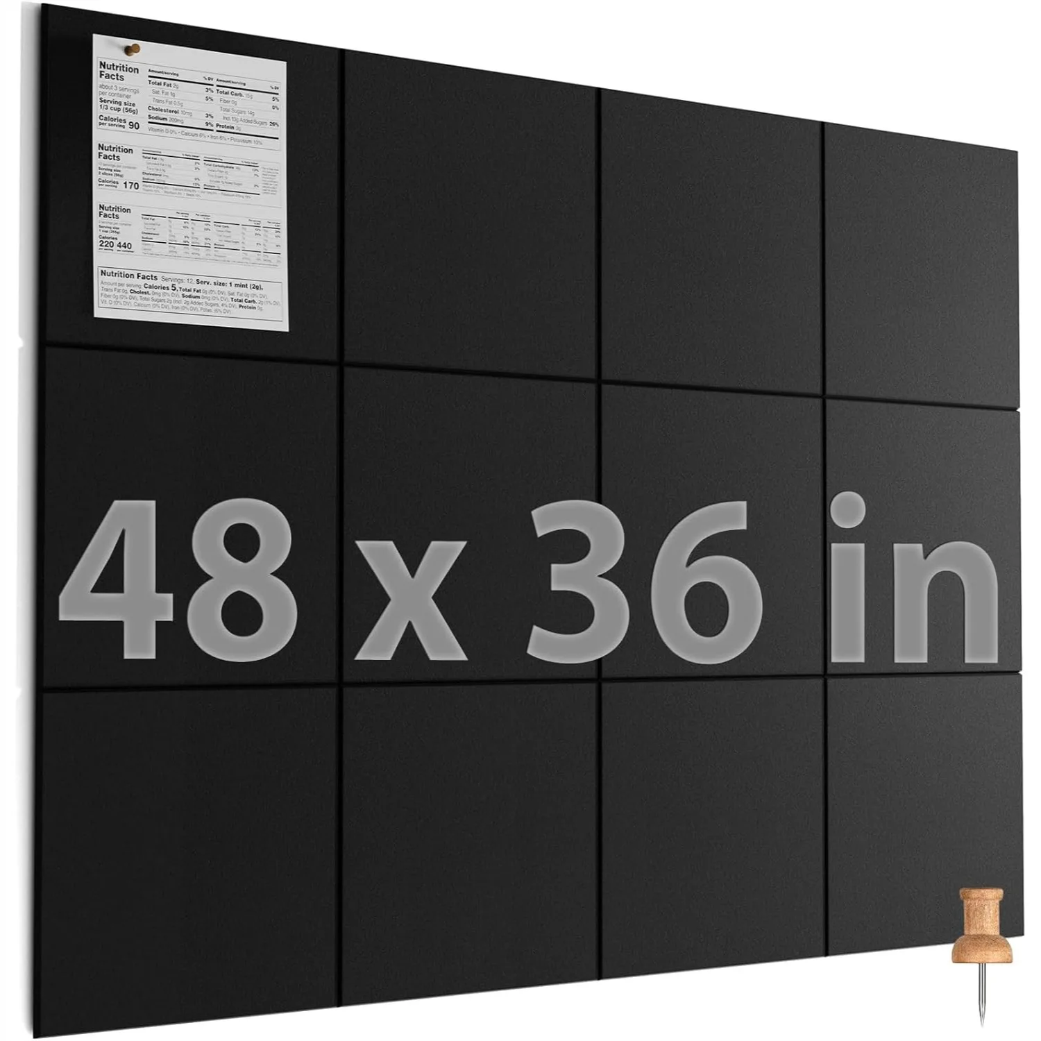 Large Cork Board for Wall 48x36 Inches, 12 Pack Felt Bulletin Board with Pushpins, Sound Insulation Pin Board for Office Home
Large Cork Board for Wall 48x36 Inches, 12 Pack Felt Bulletin Board with Pushpins, Sound Insulation Pin Board for Office Home