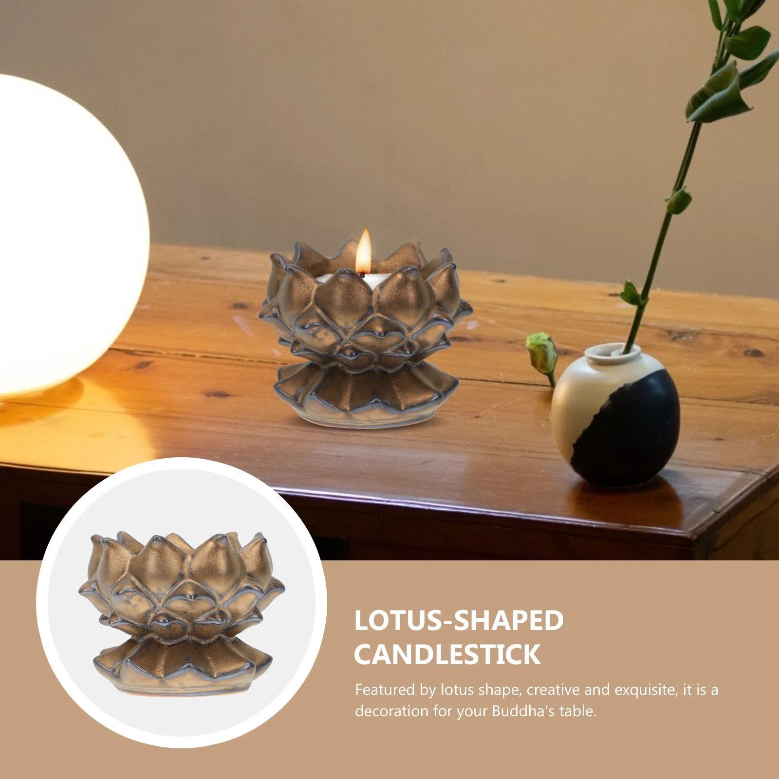 1Pcs Lotus-Shaped Candlestick Creative Ceramic Holder for Worship Buddha Table Decoration Lotus-Shaped Candlestick
1Pcs Lotus-Shaped Candlestick Creative Ceramic Holder for Worship Buddha Table Decoration Lotus-Shaped Candlestick