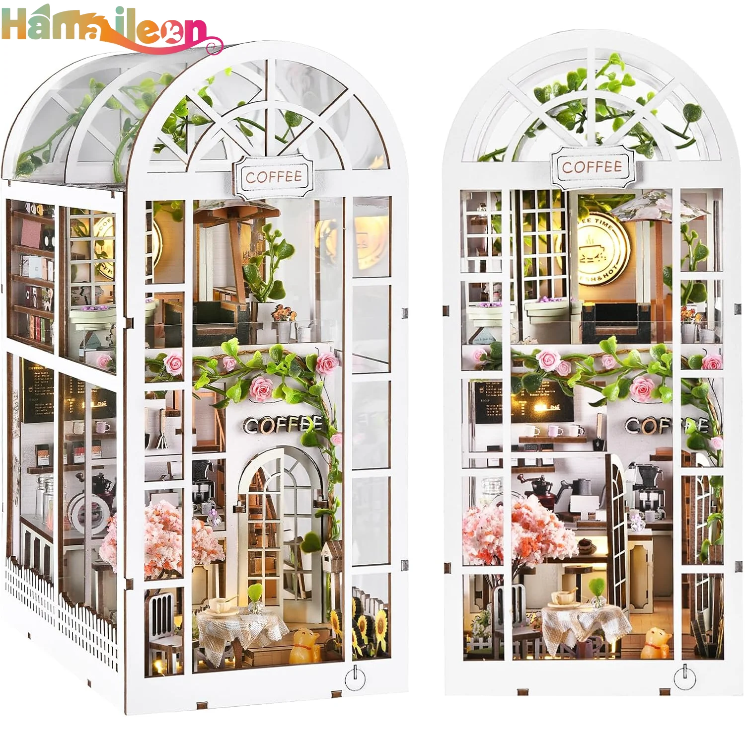 Hamaileon 3D книжный уголок комплект деревянная головоломка кукольный домик Booknook подставка для книг, миниатюрная модель здания книжная полка для взрослых (кофейный сад)
Hamaileon 3D книжный уголок комплект деревянная головоломка кукольный домик Booknook подставка для книг, миниатюрная модель здания книжная полка для взрослых (кофейный сад)