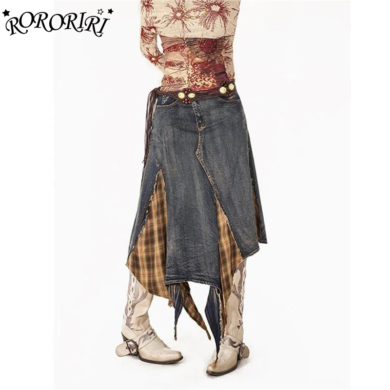 RORORIRI клетчатая лоскутная юбка Y2K джинсовая длинная юбка женская Harajuku панк винтажная повязка уличная одежда готическая Faldas
RORORIRI клетчатая лоскутная юбка Y2K джинсовая длинная юбка женская Harajuku панк винтажная повязка уличная одежда готическая Faldas