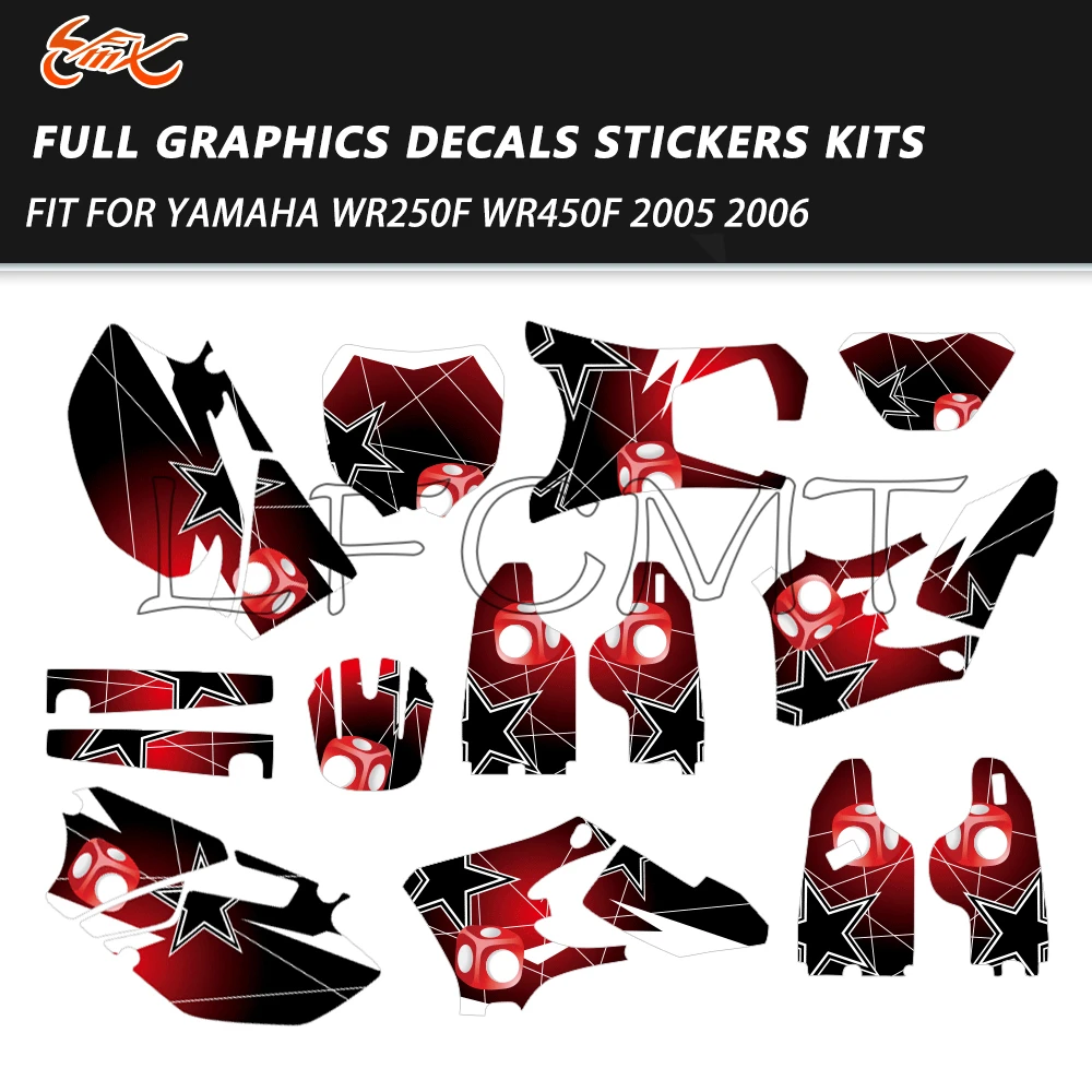Полный комплект графических наклеек и стикеров для мотоциклов Yamaha WRF 250 450 WR250F WR450F 2005 2006 (05 06) с индивидуальным номером на задней панели
Полный комплект графических наклеек и стикеров для мотоциклов Yamaha WRF 250 450 WR250F WR450F 2005 2006 (05 06) с индивидуальным номером на задней панели