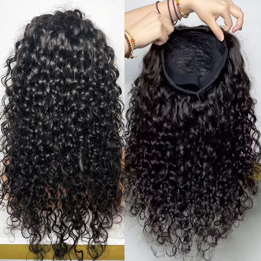 16-30" Curly Half Wig 300 Density Human Hair Rope-drawing Afro Wig Natural Water Deep Wave Flip Over Wig
16-30" Curly Half Wig 300 Density Human Hair Rope-drawing Afro Wig Natural Water Deep Wave Flip Over Wig