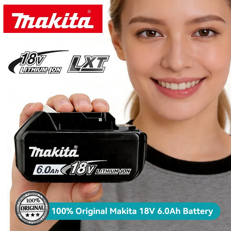 Makita 18V 6.0Ah Lithium-Ion Battery with LED Indicator BL1860 for Angle Grinder Hammer Drill Impact Driver Cordless Power Tools
Makita 18V 6.0Ah Lithium-Ion Battery with LED Indicator BL1860 for Angle Grinder Hammer Drill Impact Driver Cordless Power Tools