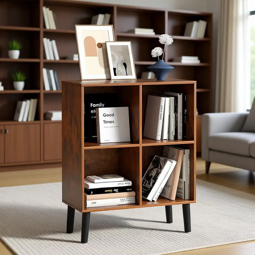 4-Cube Storage Organizer with Legs, 2-Tier Bookcase for Home Office, Open Shelving Bookshelf (Retro Brown)
4-Cube Storage Organizer with Legs, 2-Tier Bookcase for Home Office, Open Shelving Bookshelf (Retro Brown)