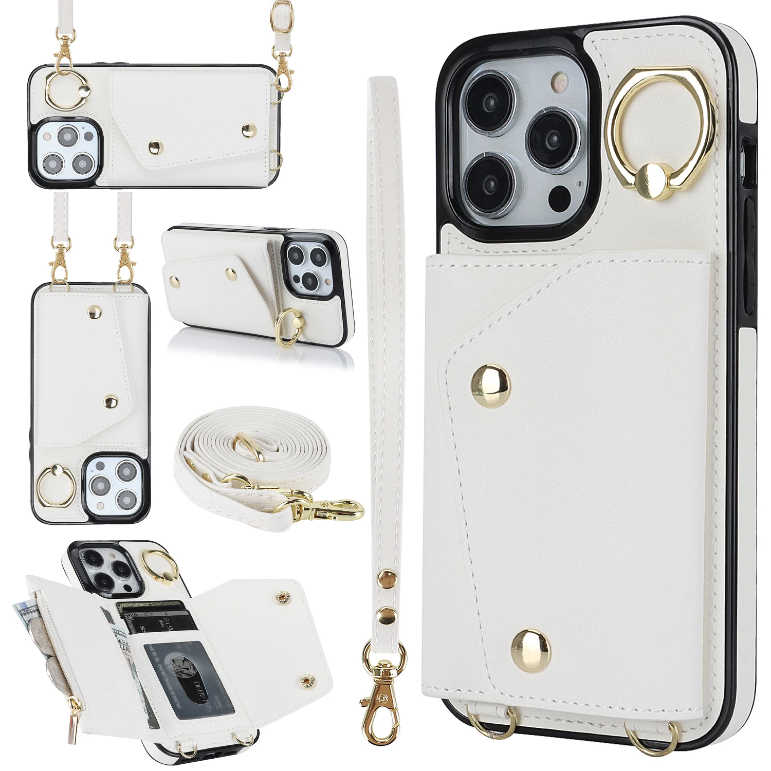 Crossbody Leather Zipper Card Holder Wallet Case For iPhone 15 Pro Max 14 13 12 11 X 8 Cards Purse Ring Kickstand Cover Lanyard
Crossbody Leather Zipper Card Holder Wallet Case For iPhone 15 Pro Max 14 13 12 11 X 8 Cards Purse Ring Kickstand Cover Lanyard