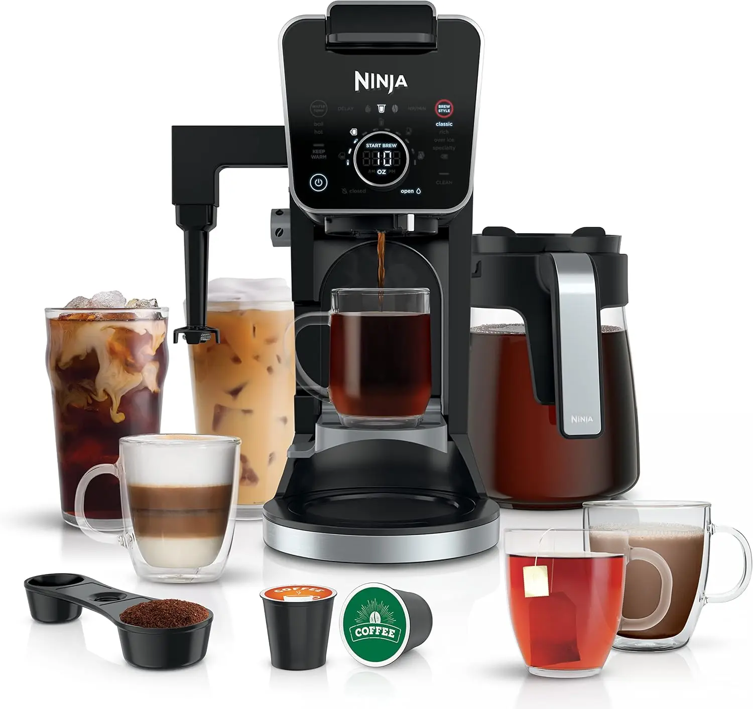 Coffee Maker,12-Cup Drip Maker with Glass Carafe, Single-Serve for Coffee Pods or Grounds,Hot Water System, Drip Coffee Machine
Coffee Maker,12-Cup Drip Maker with Glass Carafe, Single-Serve for Coffee Pods or Grounds,Hot Water System, Drip Coffee Machine