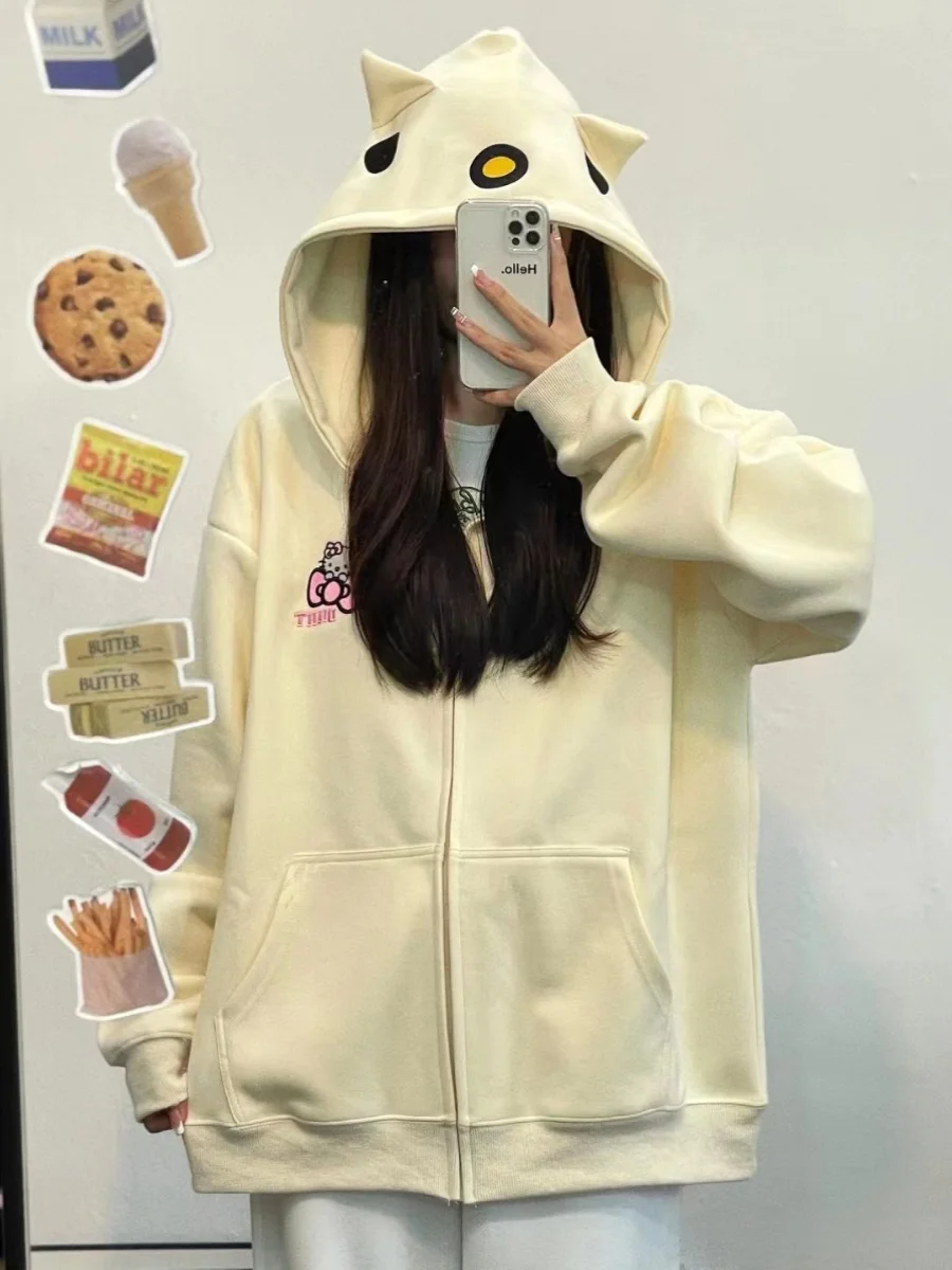 Милый женский кардиган-худи в мультяшном стиле, свободного кроя, тонкий, удлиненный, средней длины, для повседневной носки, в корейском стиле
Милый женский кардиган-худи в мультяшном стиле, свободного кроя, тонкий, удлиненный, средней длины, для повседневной носки, в корейском стиле