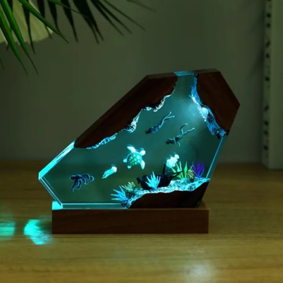 Ocean Creative Epoxy Rein Wood Light Lamp Handmade Multi Color Aquatic Ocean Lamp Deep ea Diver Cave Enthuiat Led Night Light D
Ocean Creative Epoxy Rein Wood Light Lamp Handmade Multi Color Aquatic Ocean Lamp Deep ea Diver Cave Enthuiat Led Night Light D
