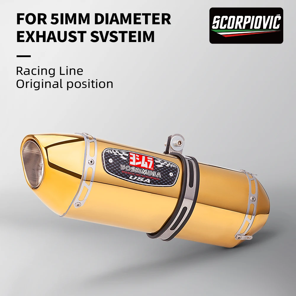 51mm Motorcycle Exhaust gold Muffler Pipe Escape Moto With DB Killer for Z1000 Z900 GSR600 FZ6N R1 R6 R3
51mm Motorcycle Exhaust gold Muffler Pipe Escape Moto With DB Killer for Z1000 Z900 GSR600 FZ6N R1 R6 R3
