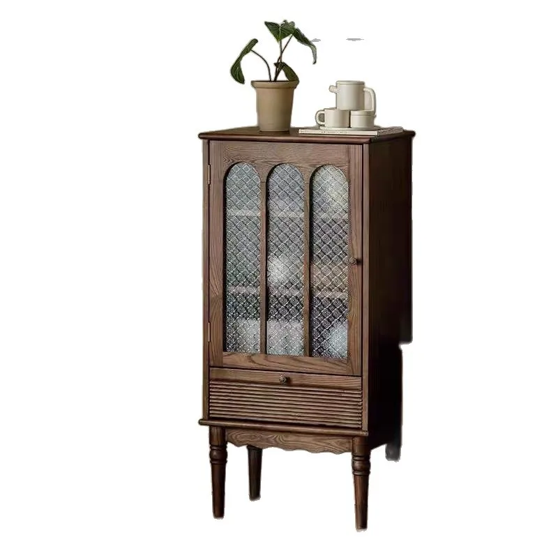 LMM French retro solid wood wine cabinet with antique glass door display figure cabinet
LMM French retro solid wood wine cabinet with antique glass door display figure cabinet