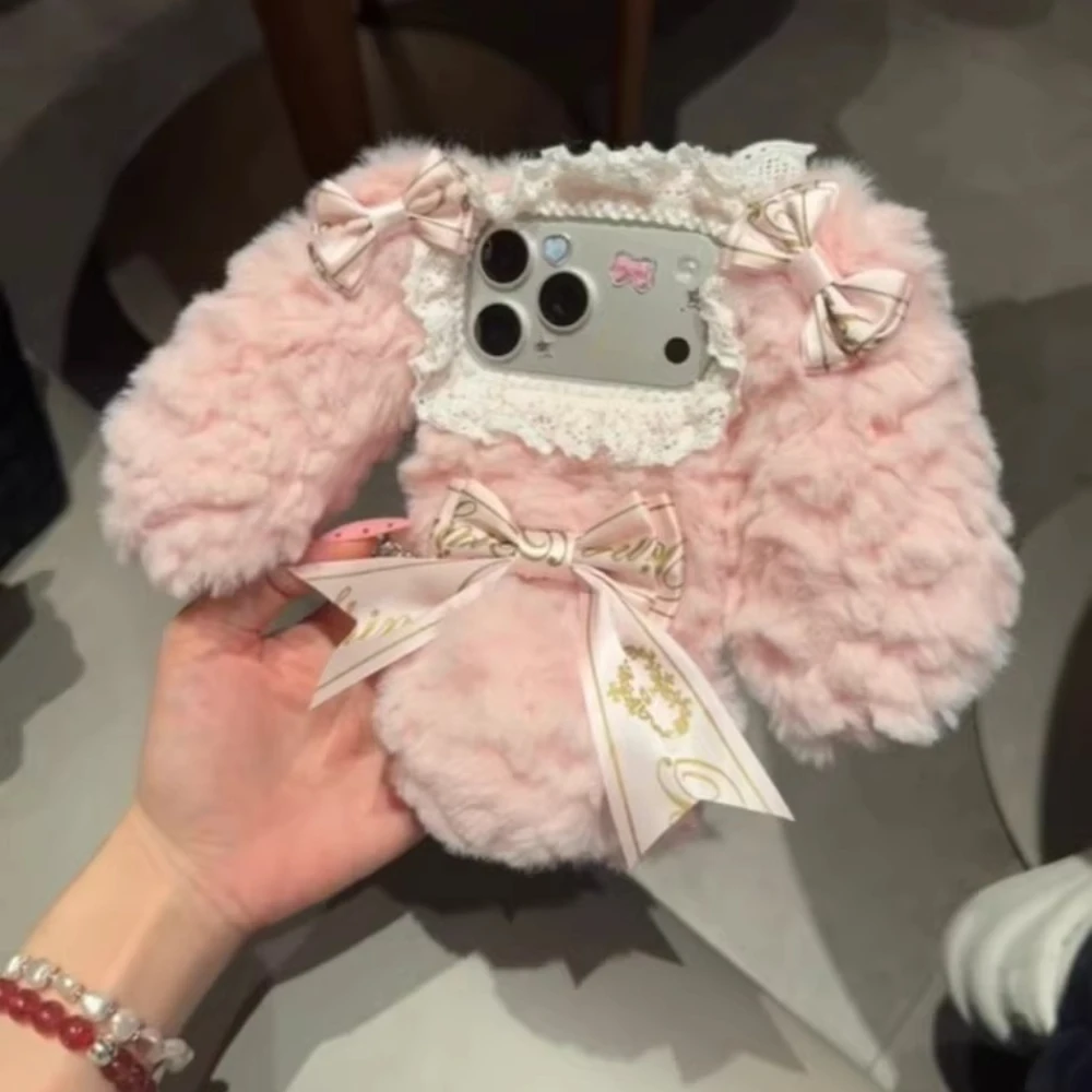 Plush Phone Case Customied for IPhone 17/16/15/14/13 Pink Autumn Winter Protective Cover Ear Bow Gift Mobile Phone Accessories
Plush Phone Case Customied for IPhone 17/16/15/14/13 Pink Autumn Winter Protective Cover Ear Bow Gift Mobile Phone Accessories
