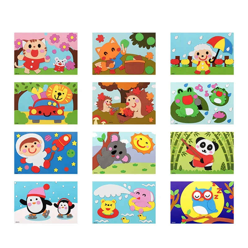 12Piece Art Stickers Cartoon EVA Sticker Toys DIY Kids Animal Handmade Stickers Foil Art For Kids 3D Stickers For Kids
12Piece Art Stickers Cartoon EVA Sticker Toys DIY Kids Animal Handmade Stickers Foil Art For Kids 3D Stickers For Kids