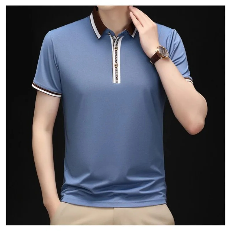 Мужская рубашка-поло с контрастным воротником и молнией до середины груди, повседневная однотонная модель для ежедневной носки
Мужская рубашка-поло с контрастным воротником и молнией до середины груди, повседневная однотонная модель для ежедневной носки