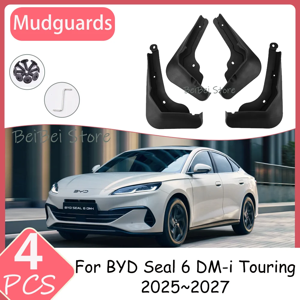Для BYD Seal 6 DM-i Touring 2025~2027 2026: Комплект из 4 брызговиков для колес автомобиля, защитные накладки на крылья, аксессуары из полипропилена
Для BYD Seal 6 DM-i Touring 2025~2027 2026: Комплект из 4 брызговиков для колес автомобиля, защитные накладки на крылья, аксессуары из полипропилена