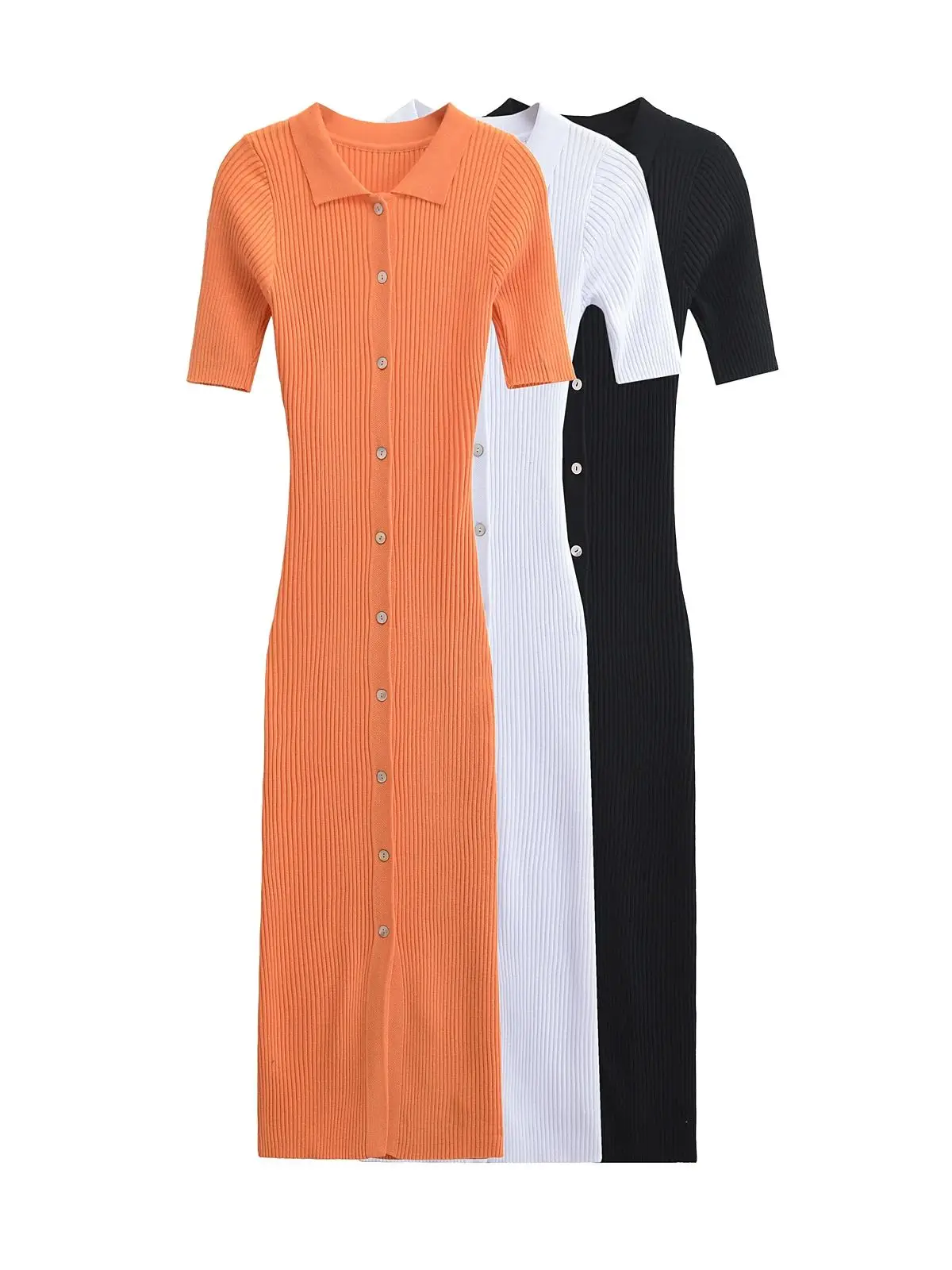 XNWMNZ 2024 Women's Fashion button ribbed polo collar midi dress Women short sleeve front vents silm fit female dresses
XNWMNZ 2024 Women's Fashion button ribbed polo collar midi dress Women short sleeve front vents silm fit female dresses