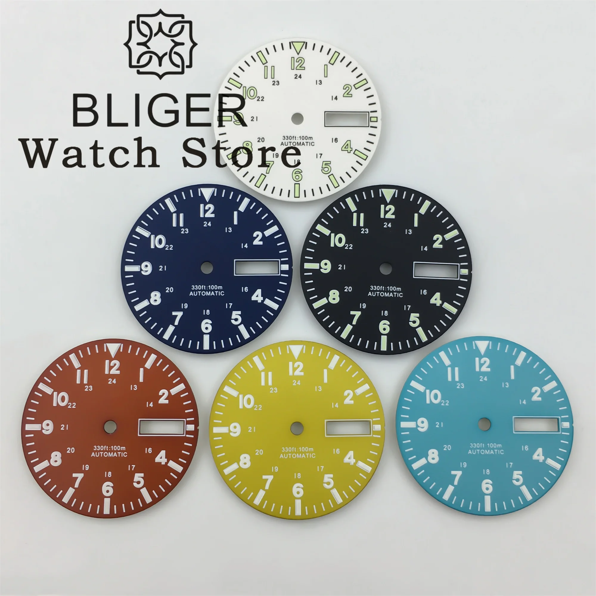 BLIGER NH36 Watch Dial 28.8mm Week date window Dial Green Luminous Watch Face Modified Watch Accessories Fit NH36 movements
BLIGER NH36 Watch Dial 28.8mm Week date window Dial Green Luminous Watch Face Modified Watch Accessories Fit NH36 movements