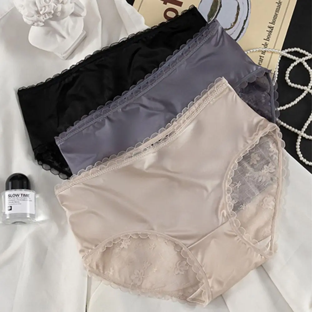 Women's Underwear Satin Panties Soft Lace Panties Mid Waist Seamless Hollow Out Underpants Fashion Flower Comfortable Briefs
Women's Underwear Satin Panties Soft Lace Panties Mid Waist Seamless Hollow Out Underpants Fashion Flower Comfortable Briefs
