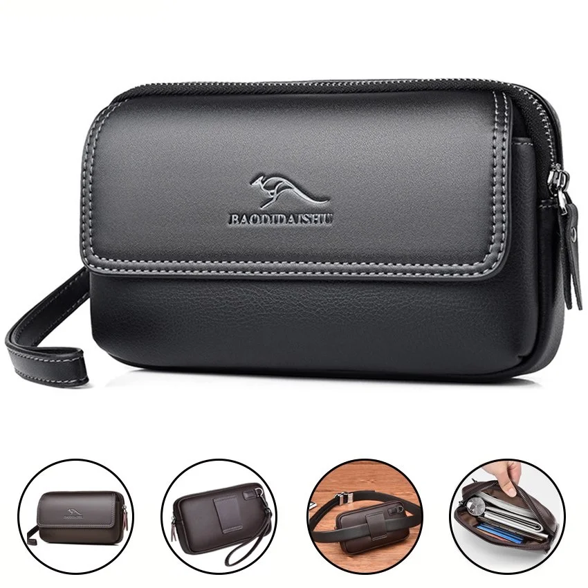 Men PU Leather Waist Bag Multifunction Waist Pack Cellphone Bag Large Capacity Fanny Pack Zipper Handbag
Men PU Leather Waist Bag Multifunction Waist Pack Cellphone Bag Large Capacity Fanny Pack Zipper Handbag