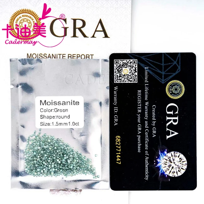 CADERMAY Wholesale Price Small Size 0.8mm-2.9mm Green Color Melee Moissanite Gemstones For DIY Jewelry Making
CADERMAY Wholesale Price Small Size 0.8mm-2.9mm Green Color Melee Moissanite Gemstones For DIY Jewelry Making
