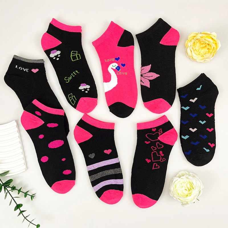 8 pairs of spring and summer four seasons women's socks, rose red cartoon heart, contrasting women's socks, comfortable casual b
8 pairs of spring and summer four seasons women's socks, rose red cartoon heart, contrasting women's socks, comfortable casual b
