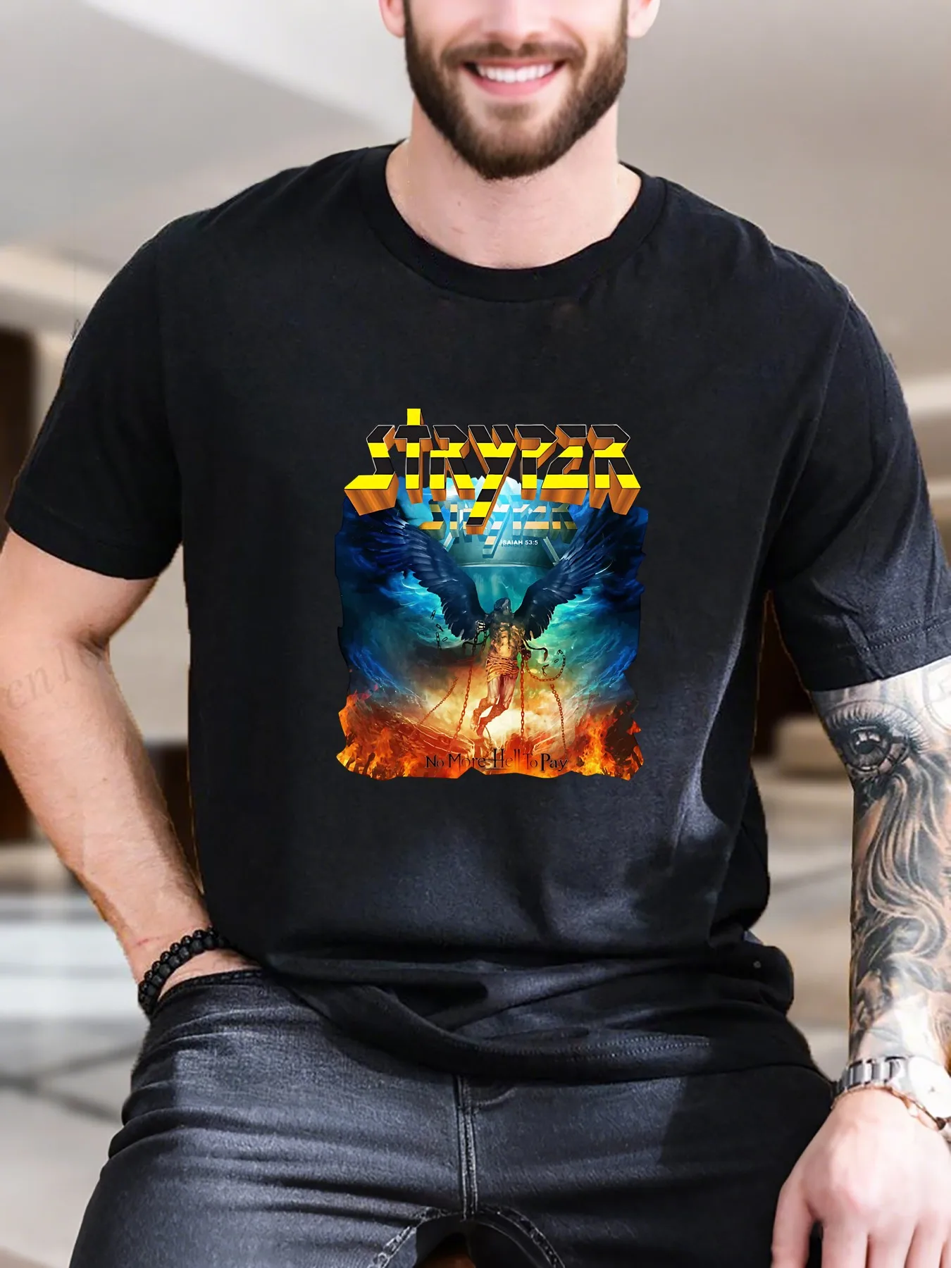 New Arrival Fashion Men's Printed Short Sleeve T-Shirt Flaming Angel Artistic Design 100% Cotton Breathable Tee Summer Casual Tre
New Arrival Fashion Men's Printed Short Sleeve T-Shirt Flaming Angel Artistic Design 100% Cotton Breathable Tee Summer Casual Tre