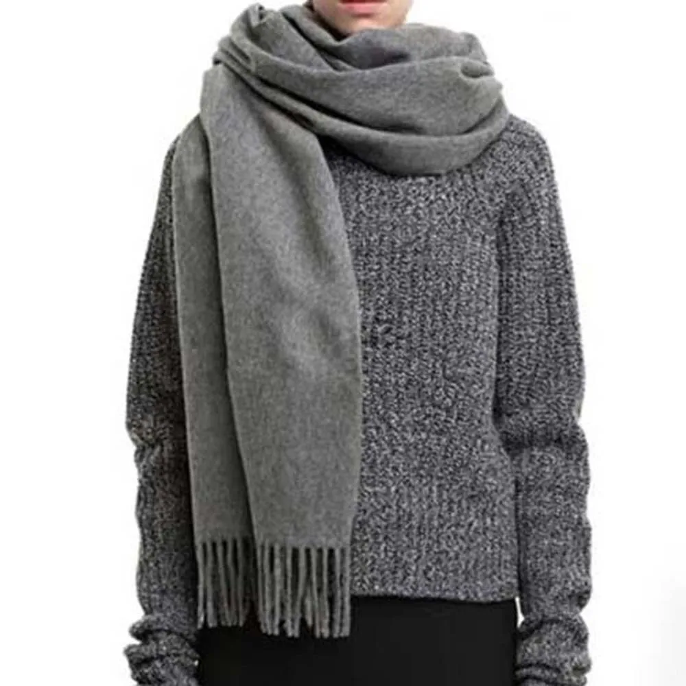 Cold-proof Polyester Classic Wool Scarf Soft Windproof Solid Color Shawl Warmer Korean Style Long Neckscarf with Tassel Outdoor
Cold-proof Polyester Classic Wool Scarf Soft Windproof Solid Color Shawl Warmer Korean Style Long Neckscarf with Tassel Outdoor