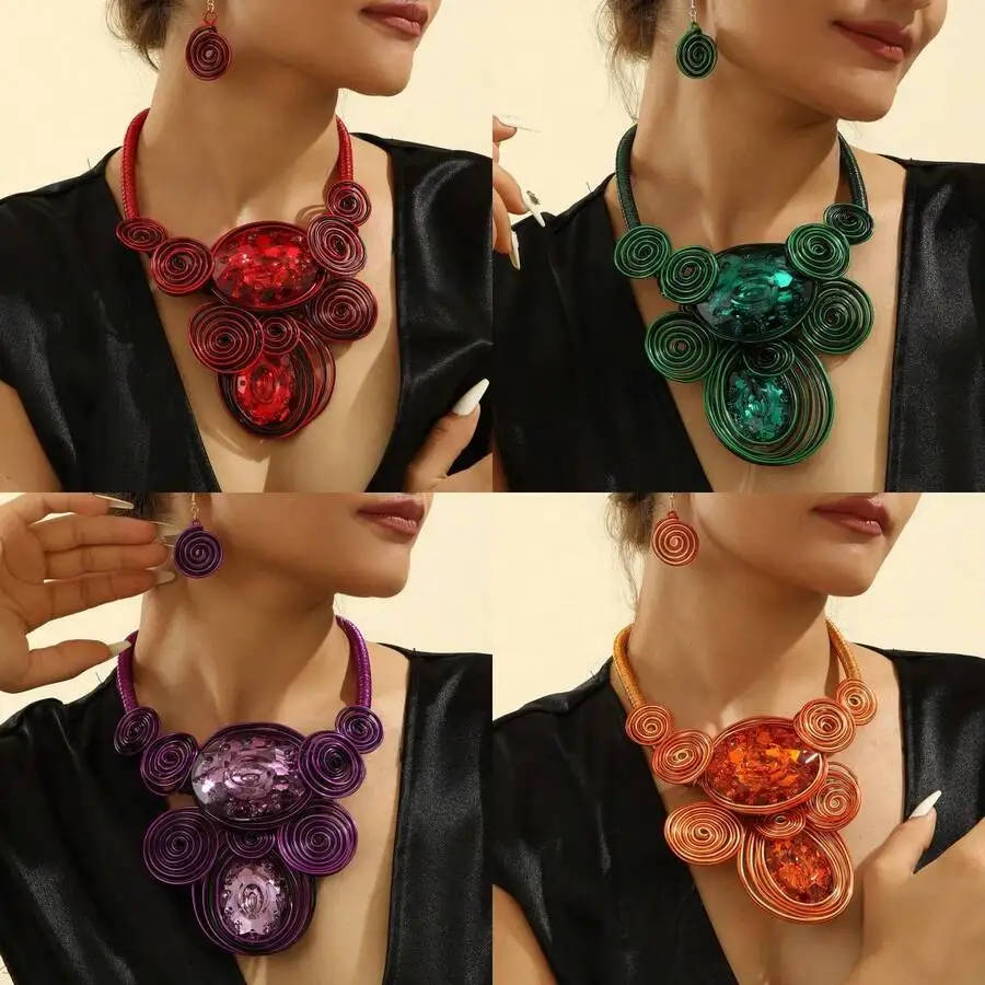 Exaggerated Multi-Layered Handmade Braided Fashion Vintage Aluminum Wire, Acrylic, Glass &
Exaggerated Multi-Layered Handmade Braided Fashion Vintage Aluminum Wire, Acrylic, Glass &