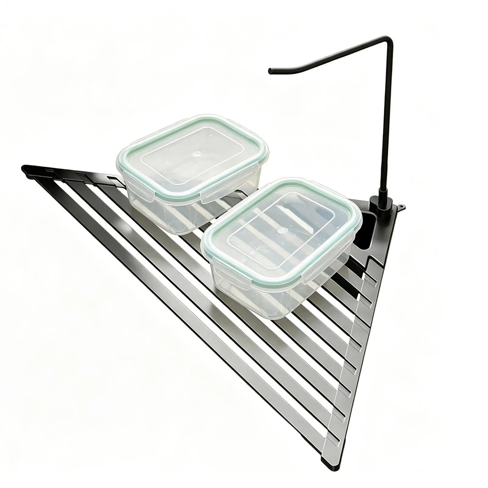 Dish Rack Triangle Rustproof Metal Foldable Drainers Sink Dish Drying Rack For Organization Drainage Home Countertop Cabinet