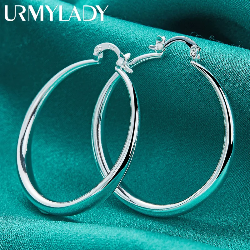 URMYLADY 925 Sterling Silver 40mm Smooth Round Earrings For Women Wedding Party Fashion Gift Jewelry
URMYLADY 925 Sterling Silver 40mm Smooth Round Earrings For Women Wedding Party Fashion Gift Jewelry