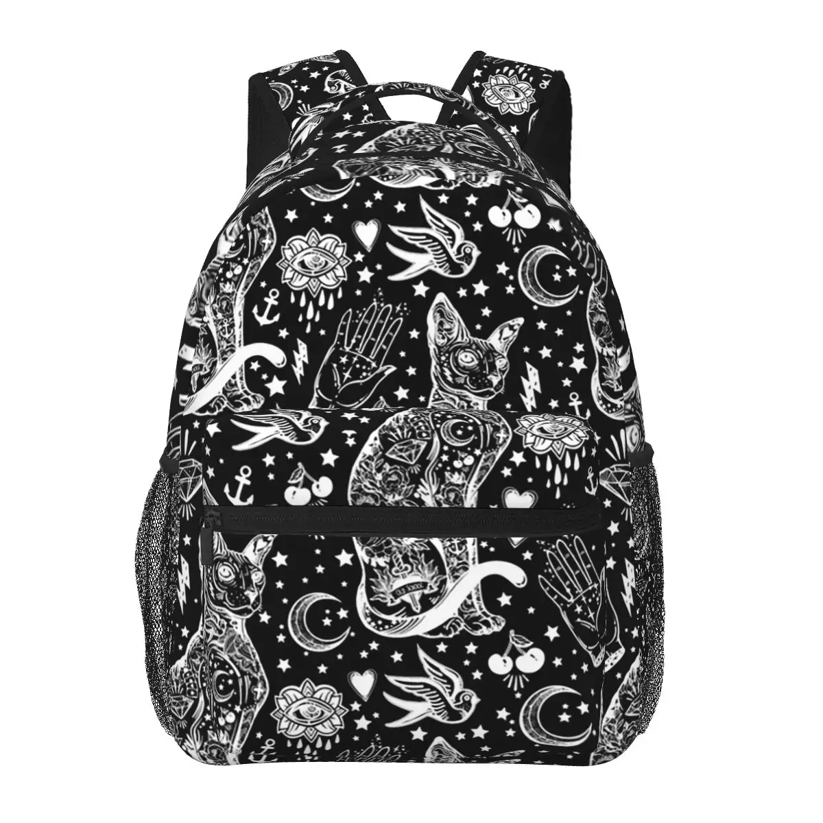 Mystic Cat Magic Eyes Celestial Moon Skull Stars Student Backpack School Bag Hiking Travel Daypack Fashion Bookbag Shoulder Bags
Mystic Cat Magic Eyes Celestial Moon Skull Stars Student Backpack School Bag Hiking Travel Daypack Fashion Bookbag Shoulder Bags