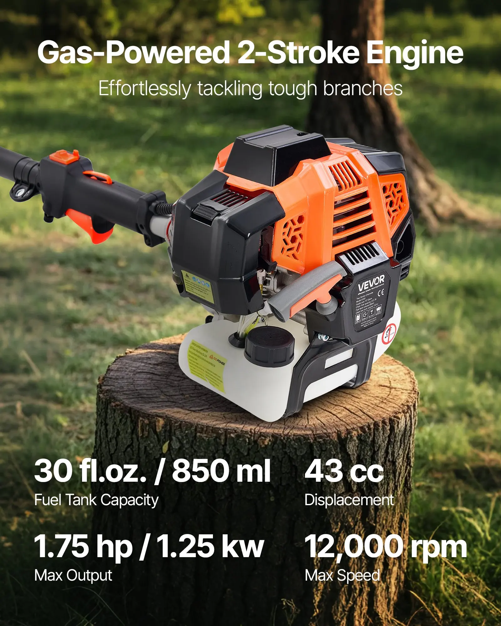 Gas Pole Saw 43CC 2-Stroke Extendable Cordless Tree Trimmer 10 In Cutting Bar
Gas Pole Saw 43CC 2-Stroke Extendable Cordless Tree Trimmer 10 In Cutting Bar