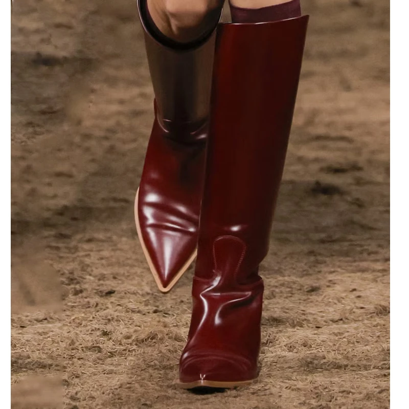 Red Pointed Toe Pull On Low Heel Knee High Boots Woman Winter 2026 Slip-On Squae Heel Fashion Long Boots Woman's Shoes
Red Pointed Toe Pull On Low Heel Knee High Boots Woman Winter 2026 Slip-On Squae Heel Fashion Long Boots Woman's Shoes