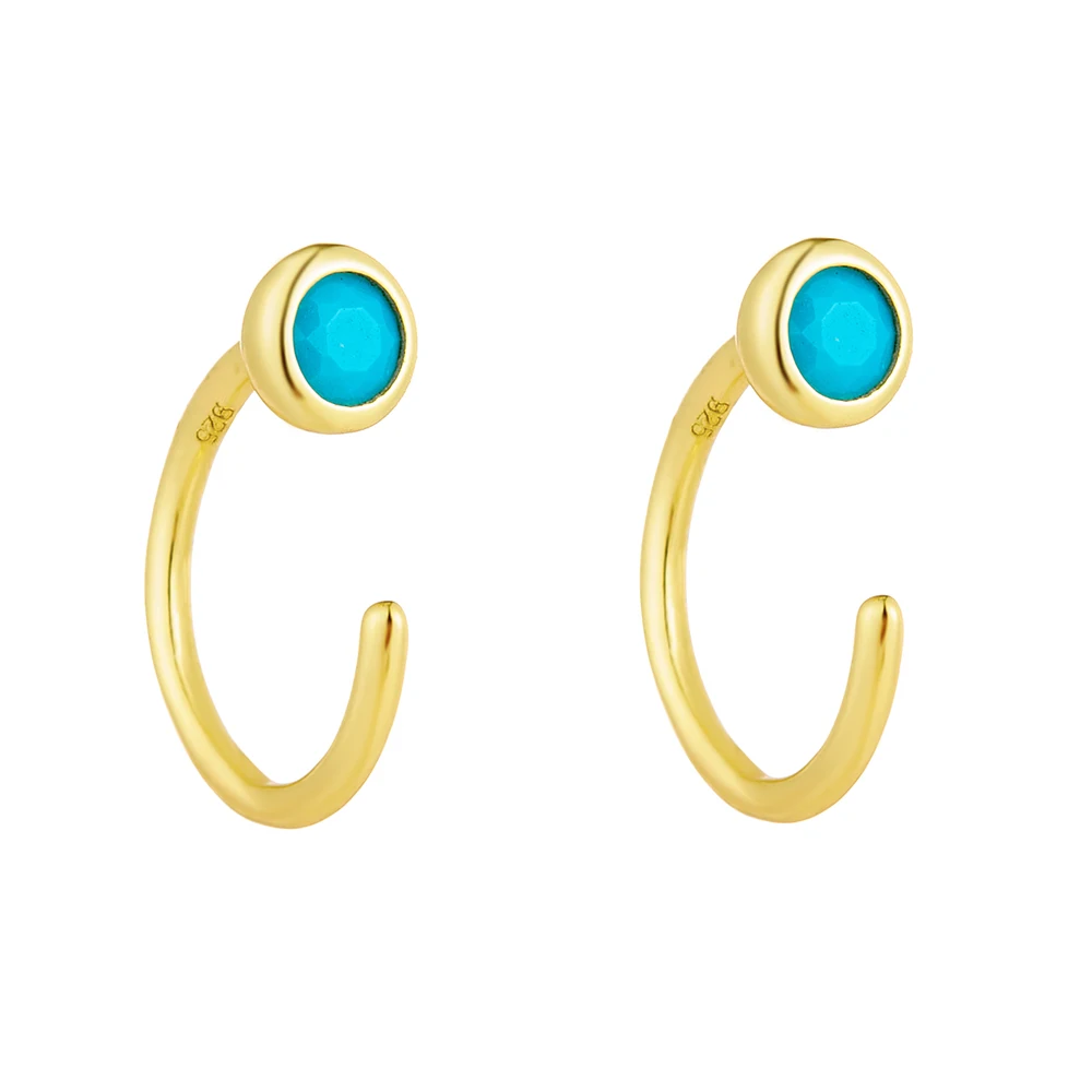 S925 Sterling Silver C-Shaped Turquoise Earrings Luxury Minimalist Piercing Ear Jewelry for Trendsetters
S925 Sterling Silver C-Shaped Turquoise Earrings Luxury Minimalist Piercing Ear Jewelry for Trendsetters