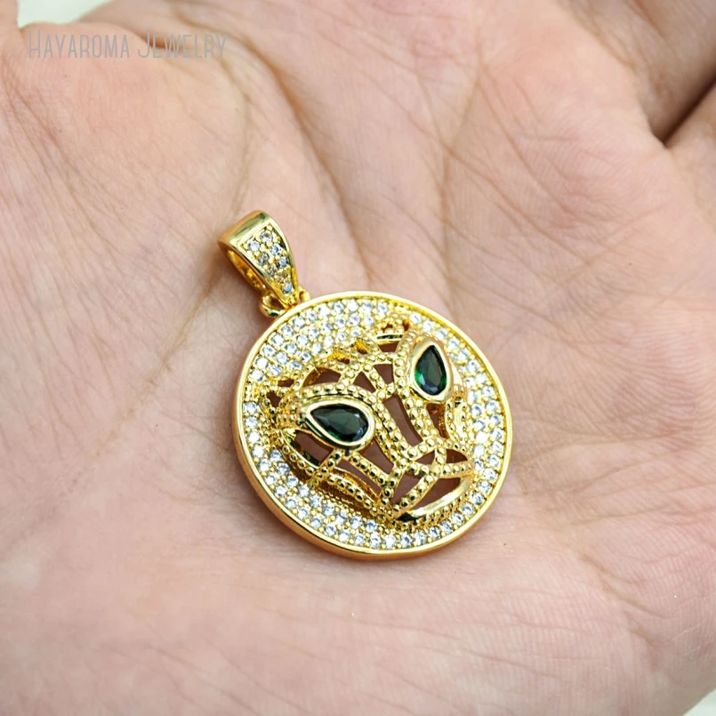 5Pcs Jewelry Wholesale Copper Gold Color Metal Cubic Zirconia Round Coin Shape Circle Animal Leopard Head Pendant
5Pcs Jewelry Wholesale Copper Gold Color Metal Cubic Zirconia Round Coin Shape Circle Animal Leopard Head Pendant
