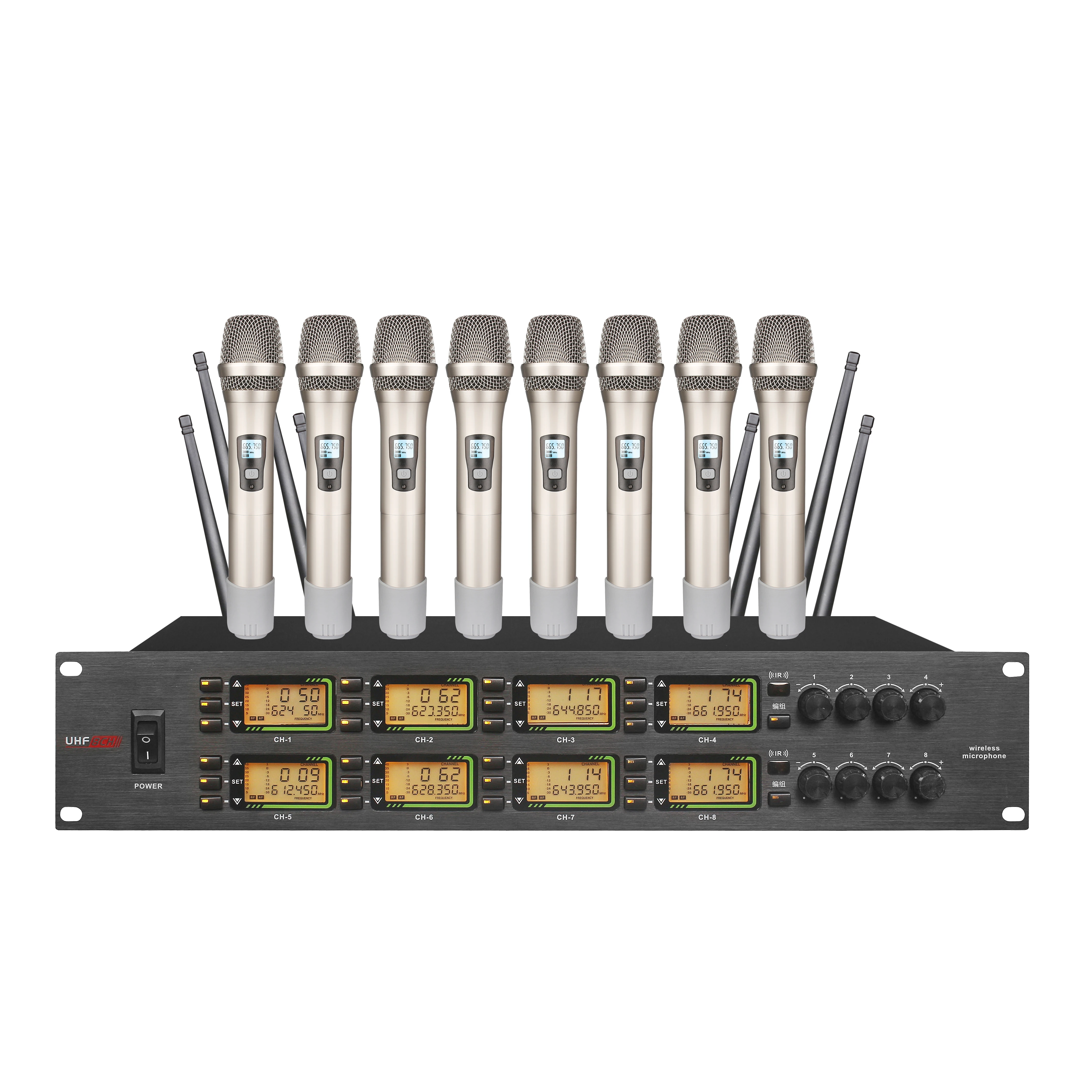 OEM Producer UHF 8-Channel Handheld Headset Lavalier Wireless Microphone With Factory Price
OEM Producer UHF 8-Channel Handheld Headset Lavalier Wireless Microphone With Factory Price